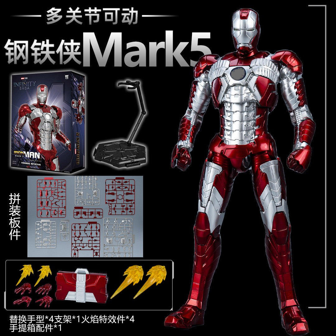 26CM Fondjoy Original Iron Man 1/7 MK42 MK43 1/12 MK1 MK2 MK3 MK4 MK5 MK6 Assembled Tony Stark Action Figure Collect Toy Gift