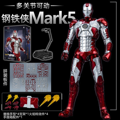 26CM Fondjoy Original Iron Man 1/7 MK42 MK43 1/12 MK1 MK2 MK3 MK4 MK5 MK6 Assembled Tony Stark Action Figure Collect Toy Gift