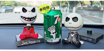 Disney O Estranho Mundo de Jack Skellington Bobble Head Boneco PVC Boneco de Ação Modelo Colecionável Brinquedo Decoração de Carro Presente