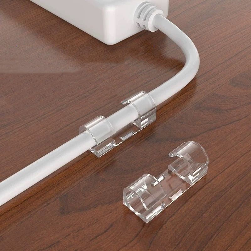 20/100 peças Grampos Organizadores de Cabos Suporte de Fio Transparente Gerenciador de Fios de Casa Escritório Enrolador de Linha de Dados USB Protetor de Ganchos