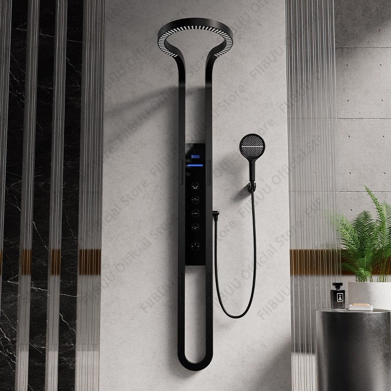 Conjunto de Chuveiro de Luxo com Display Digital, Sistema de Chuveiro com Massagem de Água Pressurizada, Chuveiro Combo e Ducha de Mão, Acessórios de Banheiro