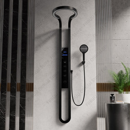 Conjunto de Chuveiro de Luxo com Display Digital, Sistema de Chuveiro com Massagem de Água Pressurizada, Chuveiro Combo e Ducha de Mão, Acessórios de Banheiro