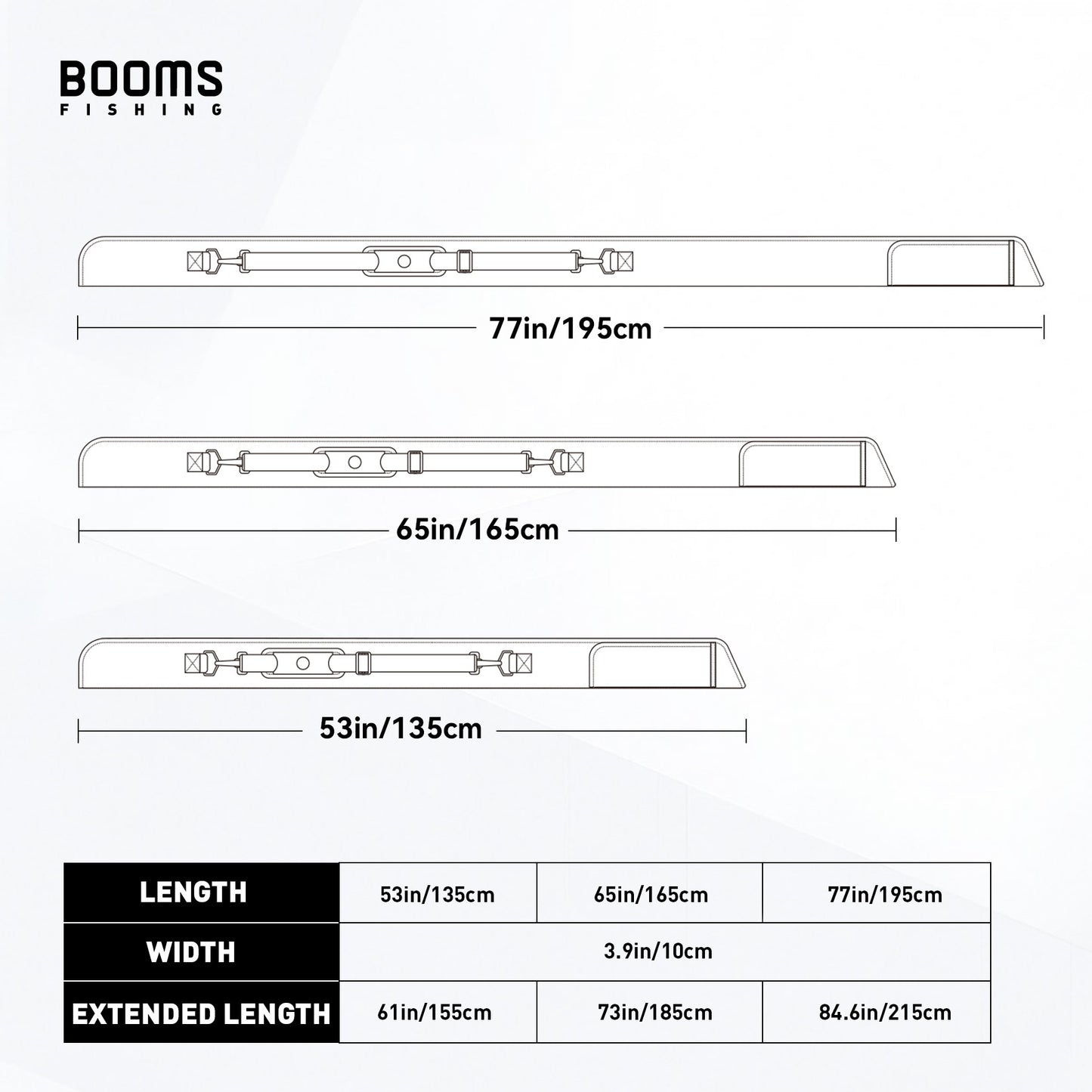 Booms Fishing PB3 Fishing Rod Bag Pole Storage Case Nylon 130 cm to 215 cm Foldable Apply to Multi-size Fishing Rods Bags