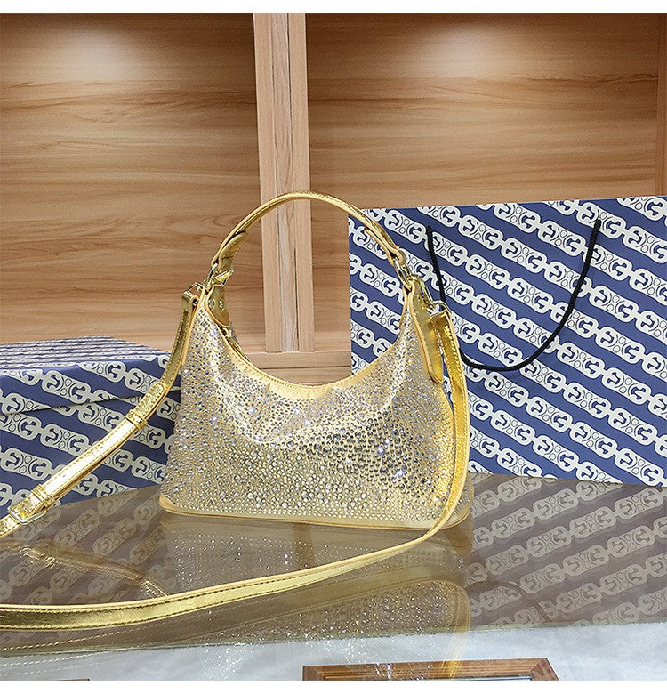 Women Evening Bag 2025 New Shiny Rhinestone Women's Shoulder Bag Fashion Luxury Dinner Party Handbag Female Crossbody Bags