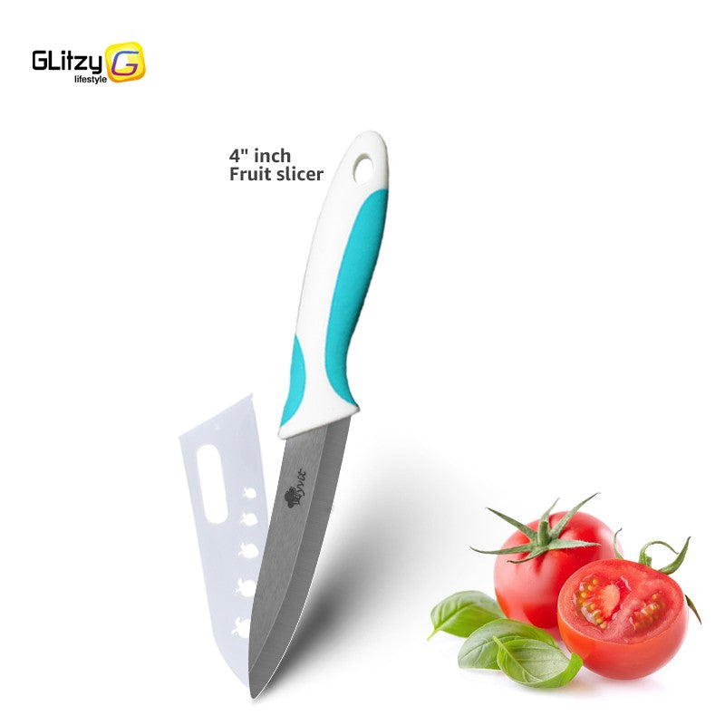 Faca de Cozinha Chef Inoxidável Faca de Cerâmica para Frutas Faca Utilitária Doméstica para Fatiar Legumes Lâminas Pretas Afiadas para Cozinhar