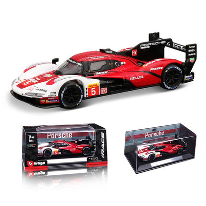 Bburago 1:43 Porsche 963 Modelo de Carro 24h Le Mans Miniatura de Liga Veículos de Brinquedo Diecast Voiture Coleção de Presente