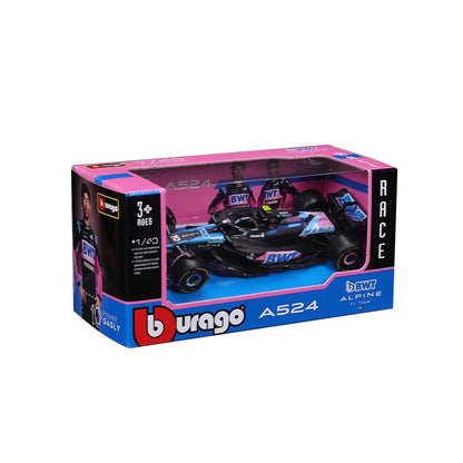 Bburago 1:43 Alpine F1 Team A524 2024 Liga Carro Miniatura Diecast Modelo #10 Pierre Gasly #31 Esteban Ocon Brinquedo Colecionável