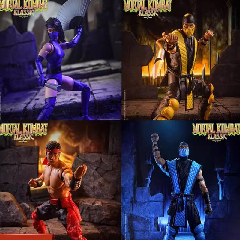 Game Mortal Kombat Spawn Sub Zero Scorpion KITANA LIU KANG 7" Articulated Action Figure Toys 17cm