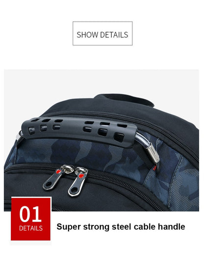 Mochila Masculina Antifurto Impermeável para Notebook de 17 polegadas com Carregamento USB, Mochila de Viagem de Negócios e Escolar Masculina