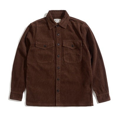 Autumn and Winter New American Retro Thick Corduroy Solid Color Cargo Shirt Men's Pure Cotton Long-sleeved Pocket Casual Blouses