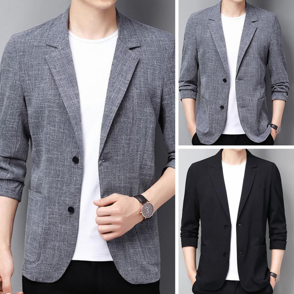 Summer Men Thin Coat Men s Suit Jacket Autumn Linen Solid Color Casual Suit Korean Slim Fit Formal Business Suit Jacket