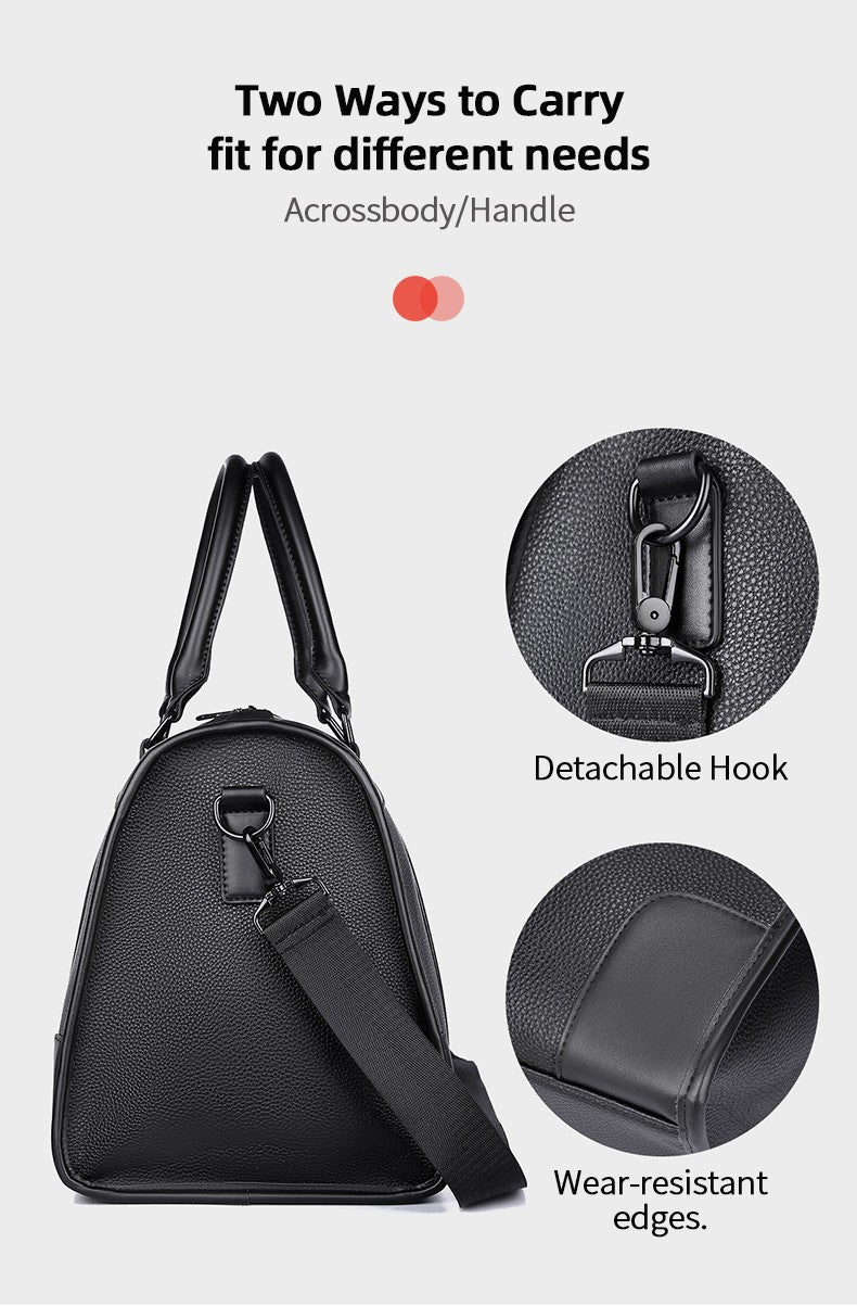 Men‘s Luxe Business Travel Bag Large Capacity with 15.6' Laptop Waterproof PU Material Lightweight for Trip Gym Bolsos de Viajes