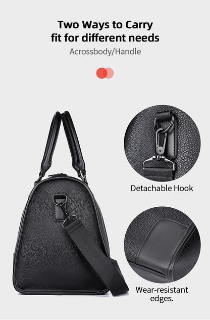 Men‘s Luxe Business Travel Bag Large Capacity with 15.6' Laptop Waterproof PU Material Lightweight for Trip Gym Bolsos de Viajes