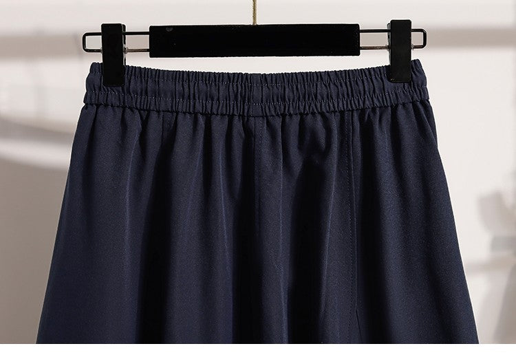 Korean Style Casual Versatile Long Skirt Plus Size Skirts Women 2025 Autumn New Fashionable High Elastic Waist A Line Skirt