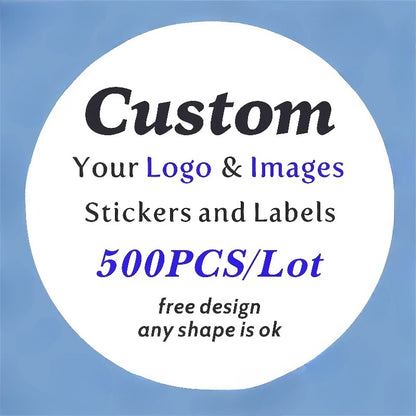 500PCS Custom Stickers and Customized Logos Wedding Birthday Gift Box Stickers Design Your Own Labels Personalize Stickers