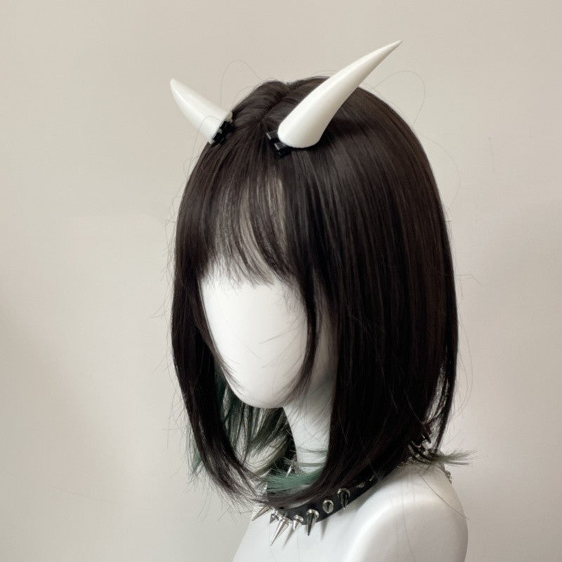 10/14/18cm Halloween Hair Clip White Punk Demon Horn Hairpin Gothic Party Cosplay Costume Pin Hairpins Costume Horn Accessories