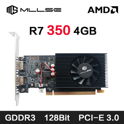 Placa de Vídeo MLLSE AMD R7 350 4GB GDDR3 128Bit PCI-E 3.0 Geforce GPU r7 350 para Jogos