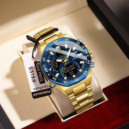 POEDAGAR Top Sport Men Clock LED Luminous Waterproof Week Date Man Watch Electronic Stainless Steel Fashion Quartz Men's Watches