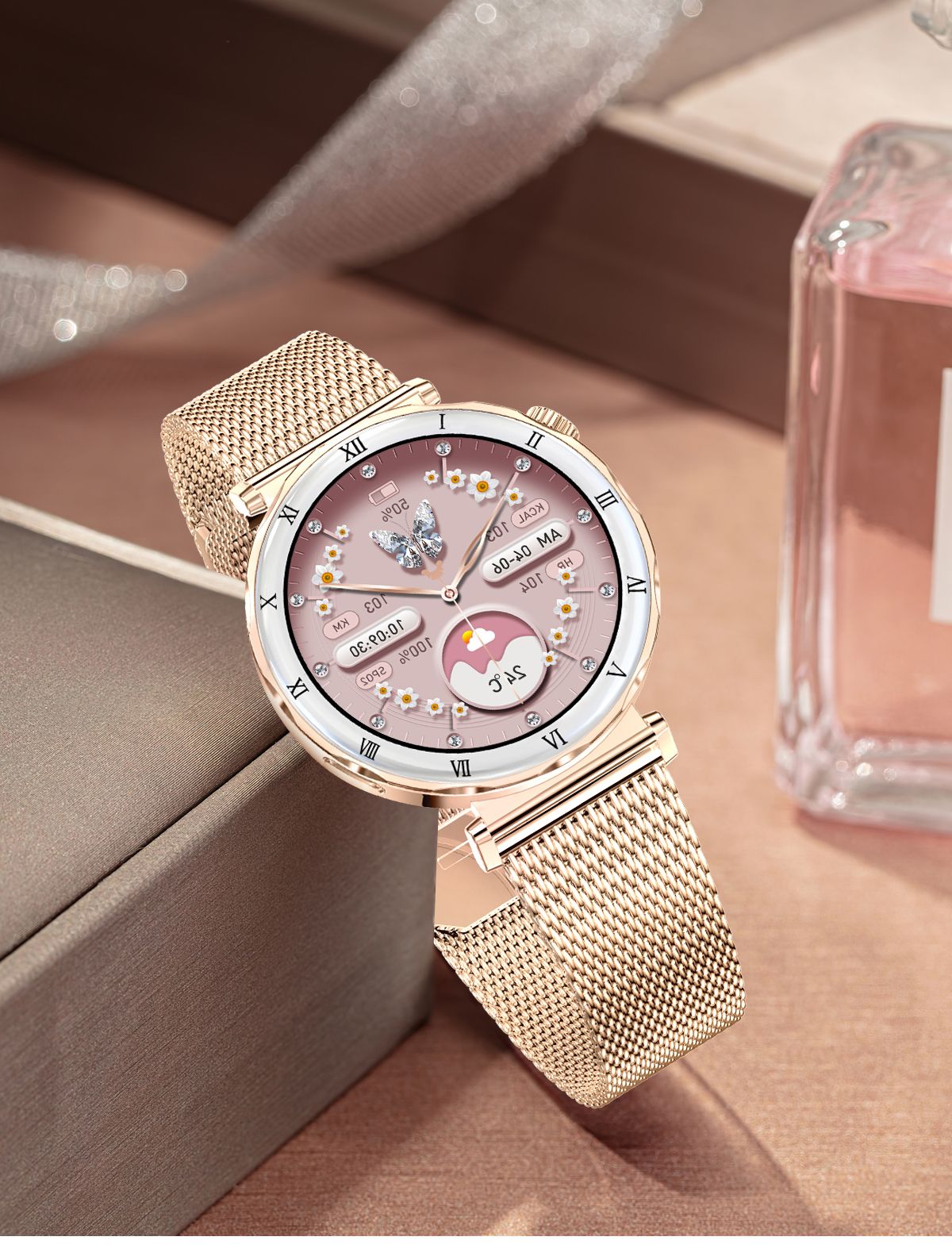 LIGE New Ultra Thin Smart Watch Women Screen Always Display Time Diamond Luxury Bracelet Voice Calling AMOLED Smartwatch Ladies