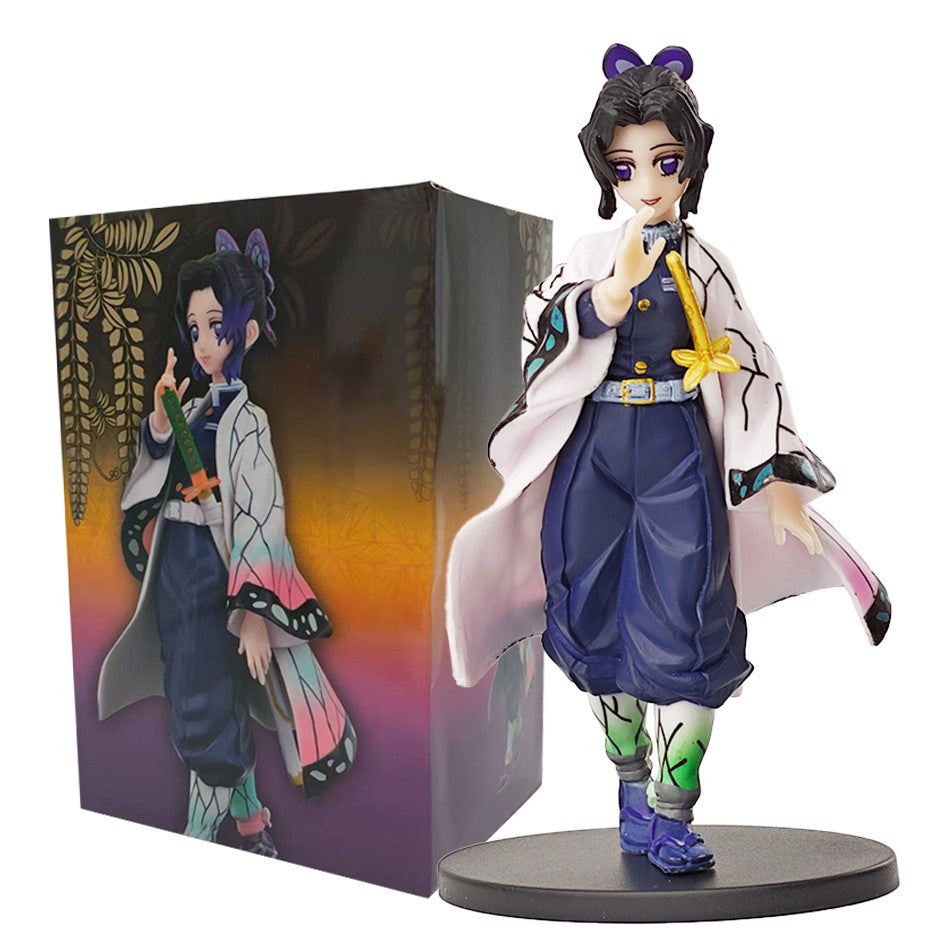 Boneco de Ação do Anime Demon Slayer - Kamado Tanjirou com Agatsuma Zenitsu e Nezuko PVC Modelo Brinquedos Kimetsu No Yaiba Guerreiros