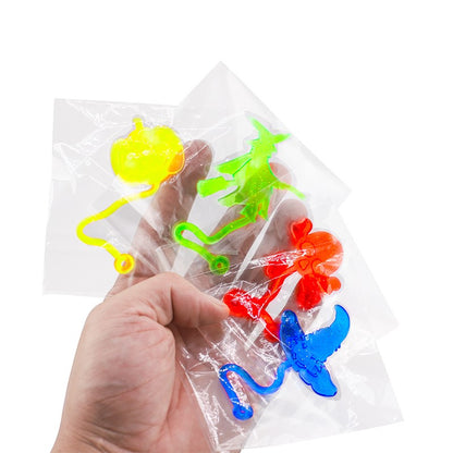 12/30PCS Halloween Stretchy Sticky Toy Kids Treat Or Trick Gift Pumpkin Ghost Witch Fun Toys Birthday Party Favors Goodie Filler