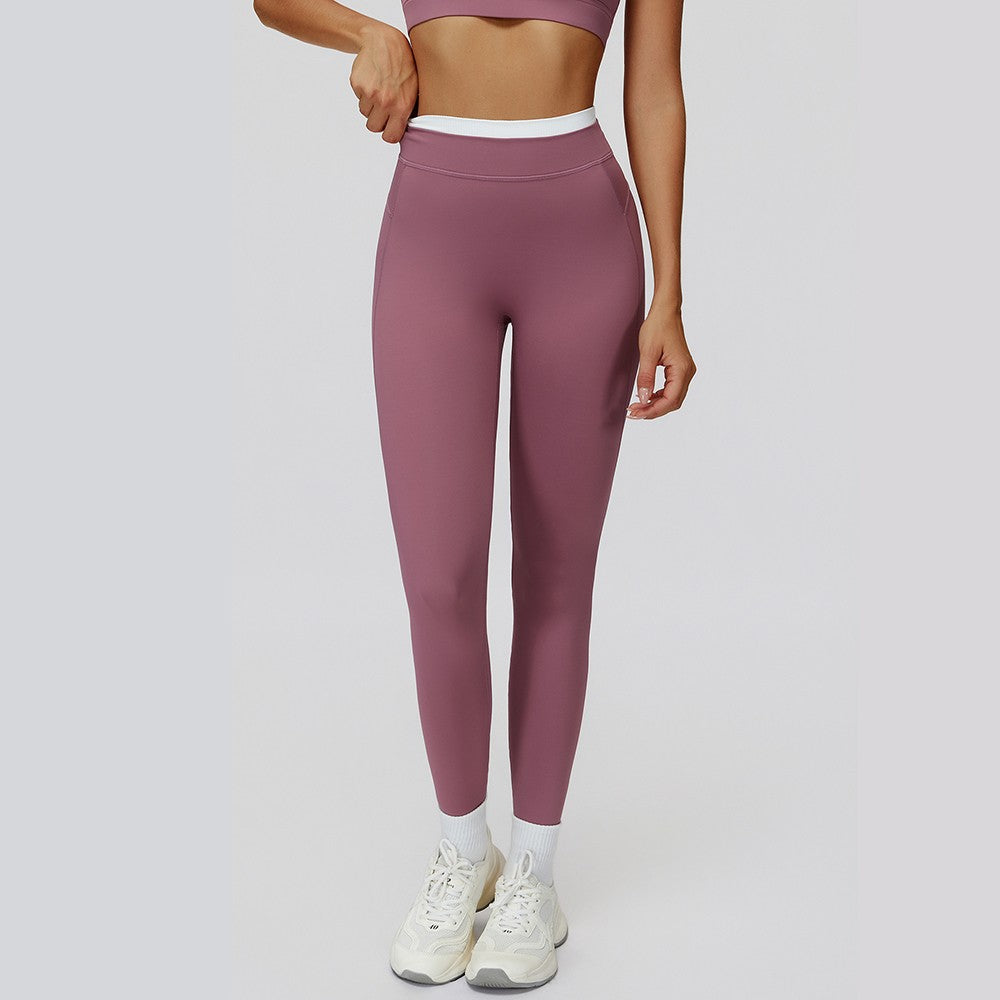 Yoga Pants Hip Lifting Fitness Women's Leggings Push Up Yoga Outdoor Recreation Quick Drying Exercise Color Blocking Tight Pants