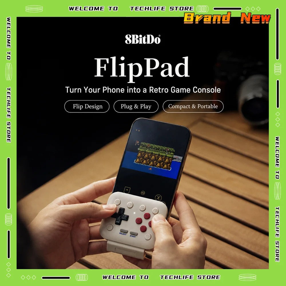 New 8BitDo FlipPad USB-C Flip-Style Mobile Game Controller For iPhone Android Vertical Mobile Gaming Gamepad