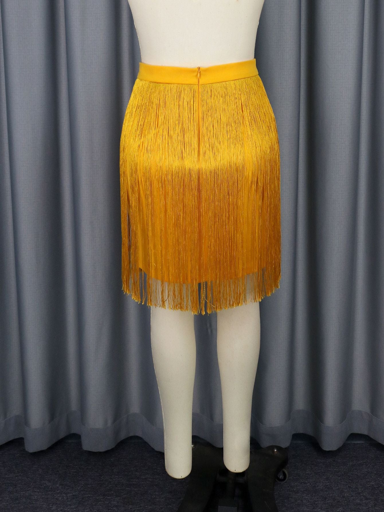 Gold Plus Size Fringe Skirts High Waist Package Hip Sexy Mini Evening Cocktail Party Hem Tassel Skirt for Women 2024 3XL 4XL