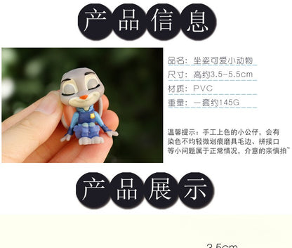 Série Zootopia Desenho Animado Fofo Boneco 'Sentado Quietamente' Modelo Artesanal de Mesa Decoração de Carro Pequenos Enfeites Figuras Colecionáveis