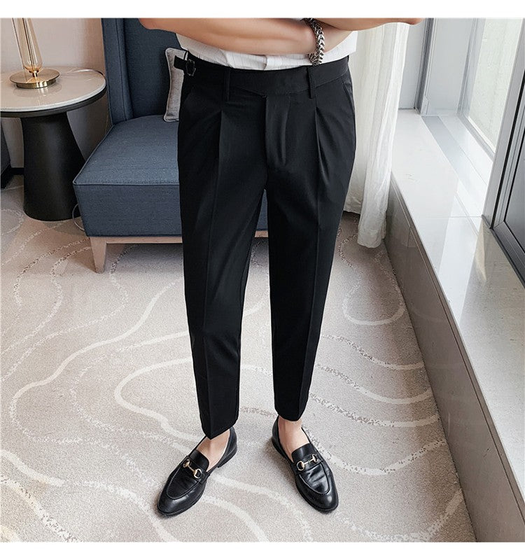 High Quality Elasticity Suit Pants Men Formal Business Office Social Dress Pants Slim Fit Casual Wedding Ankle Trousers Pantalon