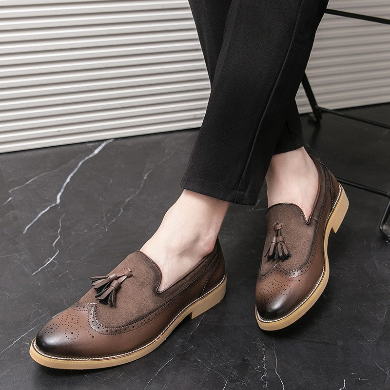 Men Business Dress Casual Fashion Elegant Formal ShoesSlip-on Evening Dress Loafers Party Tassel Leather Shoes Wedding Shoes