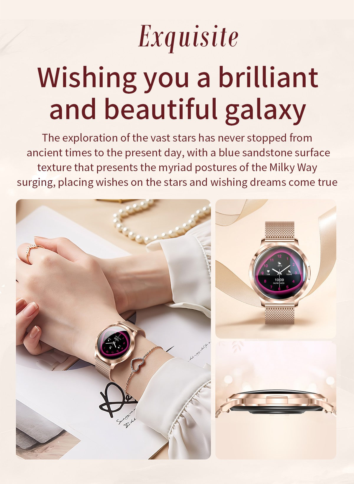 2026New Ultra Slim 1.32" HD AMOLED SmartWatch Women's Screen Always Display Time Heart Rate Calls HD High-end Fashion Smartwatch