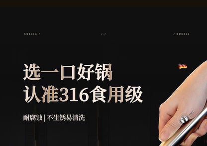 MOEYE Soup Pot 316L Antibacterial Stainless Steel Milk Pot 5 Layers Thickened Bottom Non-stick Cooking Pot Kitchen Saucepan