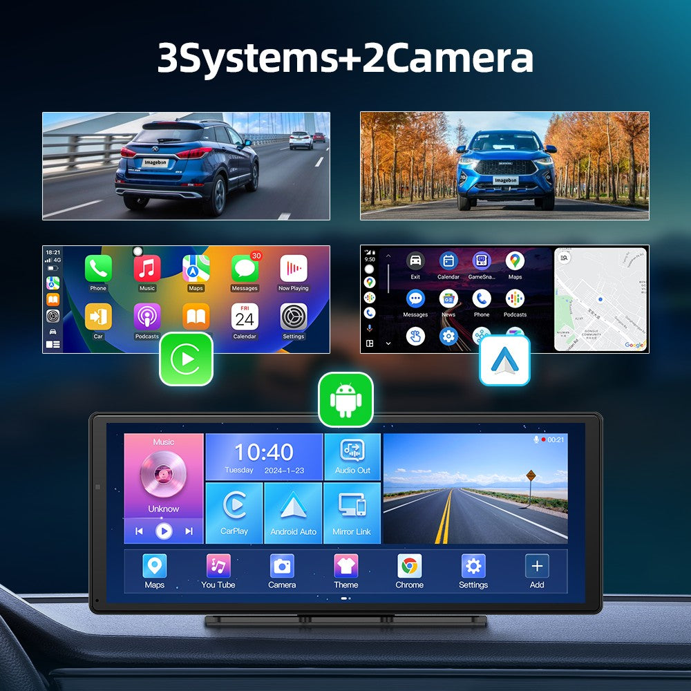 W60 11.3'' 8 Núcleos Android 14 6+128GB Player Multimídia Carplay&Android Auto WiFi 5G Google Play Youtube Netflix Atualização OTA