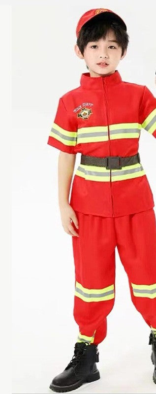 Children's Firefighter Performance Costume Kids Sets Boys and Girls Cosplay Fireman Clothes Festival Stage Show Clothes