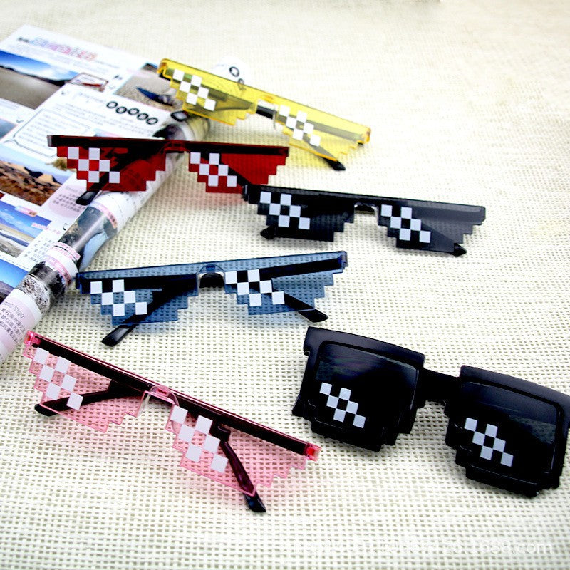 5/10pcs Mosaic Sunglasses Cool Party Vintage Shades Eyewear For Men Women Pixelated Sunglasses Unisex Gift Toy Funny Glasses