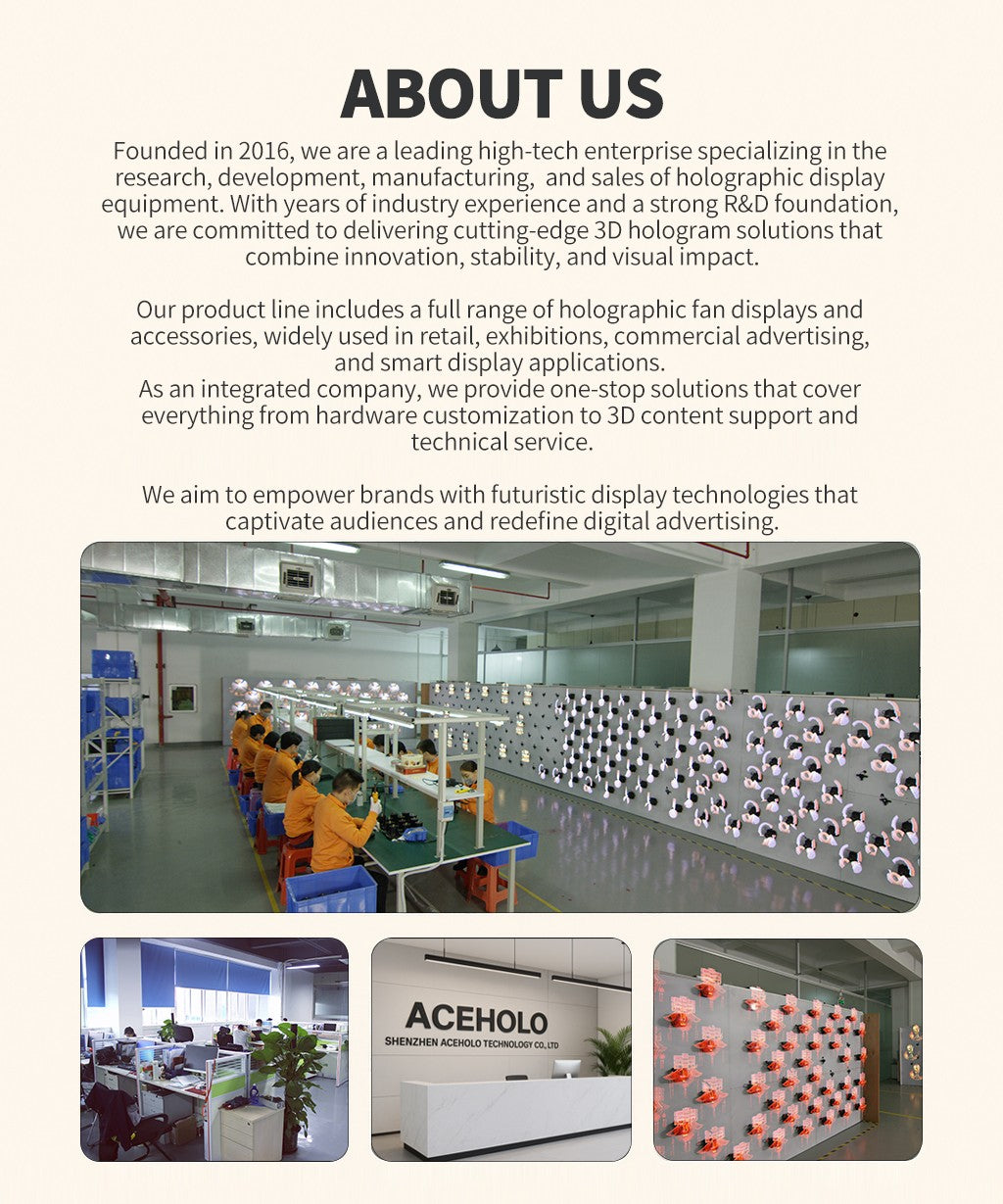 16.5 inch 3D Hologram Fan Display LED Advertising Projector for Business Promotion Wall Mounted Digital Signage Device