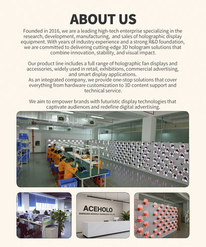 16.5 inch 3D Hologram Fan Display LED Advertising Projector for Business Promotion Wall Mounted Digital Signage Device