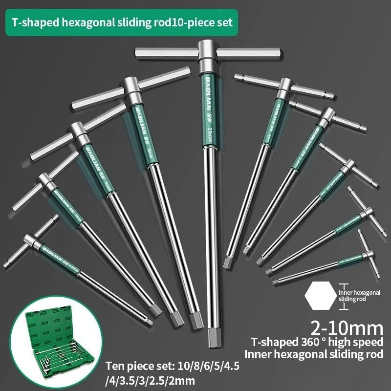 Chave de fenda Torx T/L 2.5/3/4/5/6/8/10mm Chave Allen Tipo T Cromada Chave Inglesa em Forma de T Ferramenta Manual Chave de Boca Tipo T Estendida