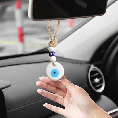 Ornamento Olho Grego Ornamento Olho Grego para Retrovisor de Carro Pingente Olho Grego Azul Turco Amuleto Olho Grego Decoração de Carro Sortuda