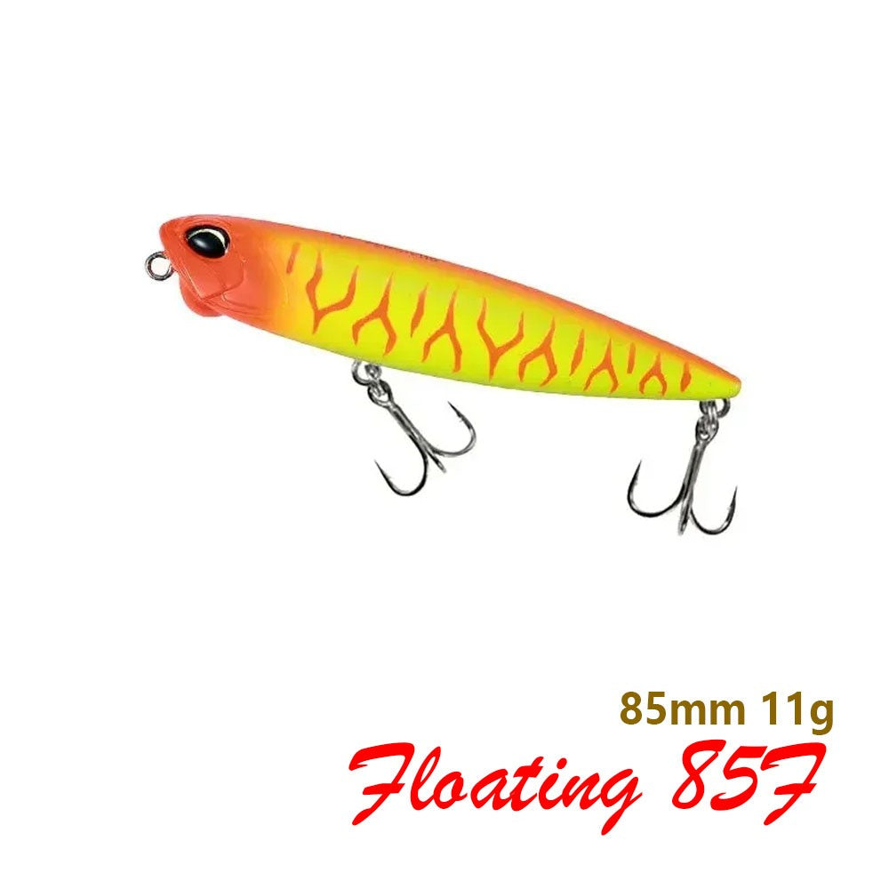 Isca de Pesca Lápis Flutuante 85mm 11g Topwater Walking the Dogs Isca Artificial Rígida Wobbler para Perca e Lúcio de Água Doce