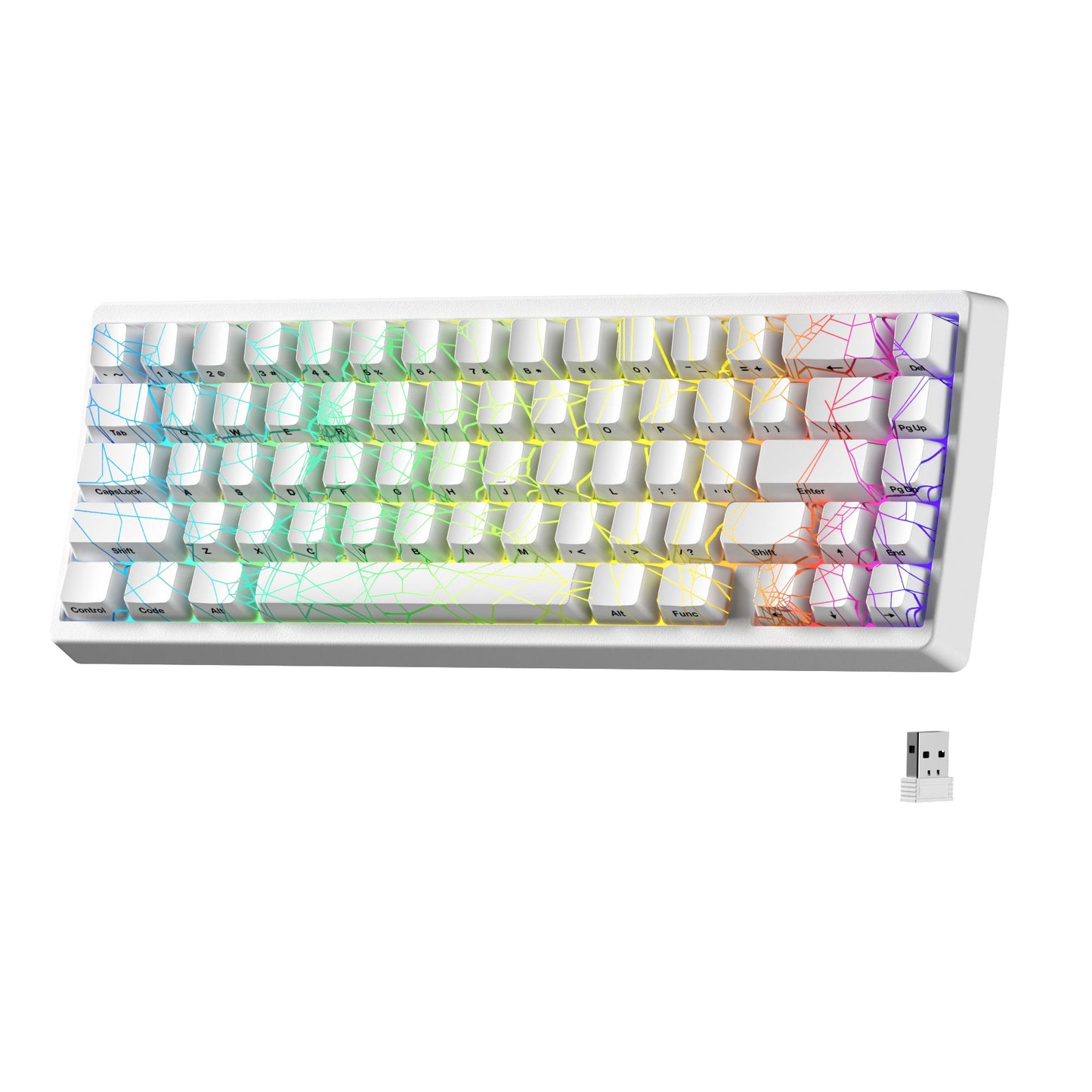 Teclado Mecânico XVX M67 JadeStone com Teclas IMD-Tech Hot Swappable Design Gasket Teclado com Retroiluminação RGB Personalizada Tri-Modo