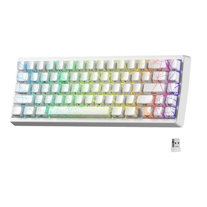 Teclado Mecânico XVX M67 JadeStone com Teclas IMD-Tech Hot Swappable Design Gasket Teclado com Retroiluminação RGB Personalizada Tri-Modo