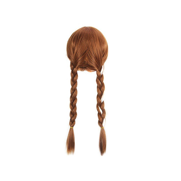 Anna Wig Children Princess Cosplay Accessories  Anna Party Headwear Synthetic Wig