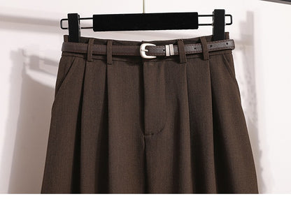 2025 Plus Size Skirts for Women Autumn Elegant Solid Women's Wrap Umbrella Skirts Korean High Waisted Suit Pleated Skirt