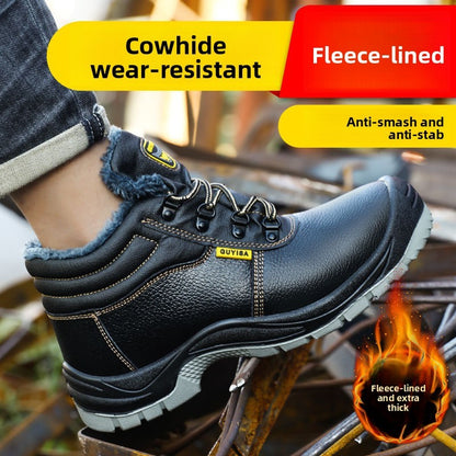 High Quality Safety Shoes for Men Woman Autumn Winter Thickened Warm Boots Woman Sneakers Anti-smashing Steel Toe Cap Puncture