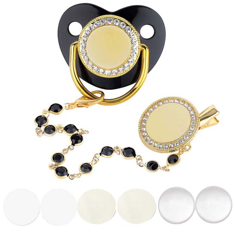 New Blank Baby Pacifier Clip Holder Set Personalized Newborn Dummy BPA Free Luxury Silicone Infant Teether Baby Soother