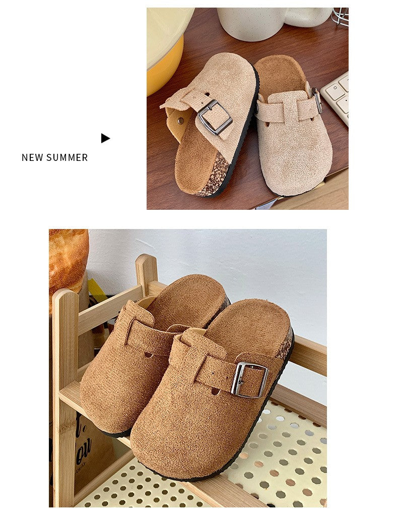 2025 Children's Birkfoot Summer New Anti-slip Soft Bottom Single Shoes Girls Boys Baby Bean Bean Birk Foot Slippers Summer