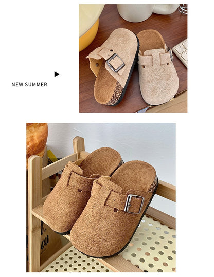 2025 Children's Birkfoot Summer New Anti-slip Soft Bottom Single Shoes Girls Boys Baby Bean Bean Birk Foot Slippers Summer