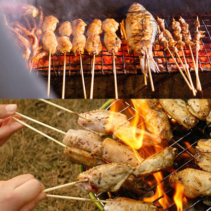 30/50PCS Disposable Wooden Grill Grilling Bbq Tools Outdoor Cooking BBQ Sticks Bamboo Skewers Barbecue Tools Fruit Sticks